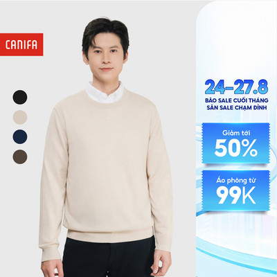 Áo len nam CANIFA 100% wool cao cấp 8TE25W003