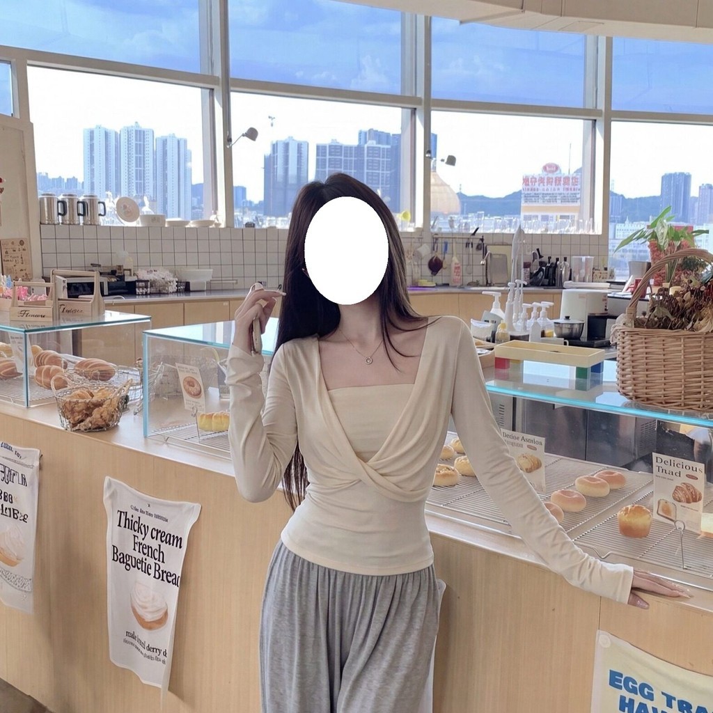 Phong cách Hàn Quốc Pure Desire Apricot Tube Top Áo Vest Nhỏ Nữ Đầu Thu