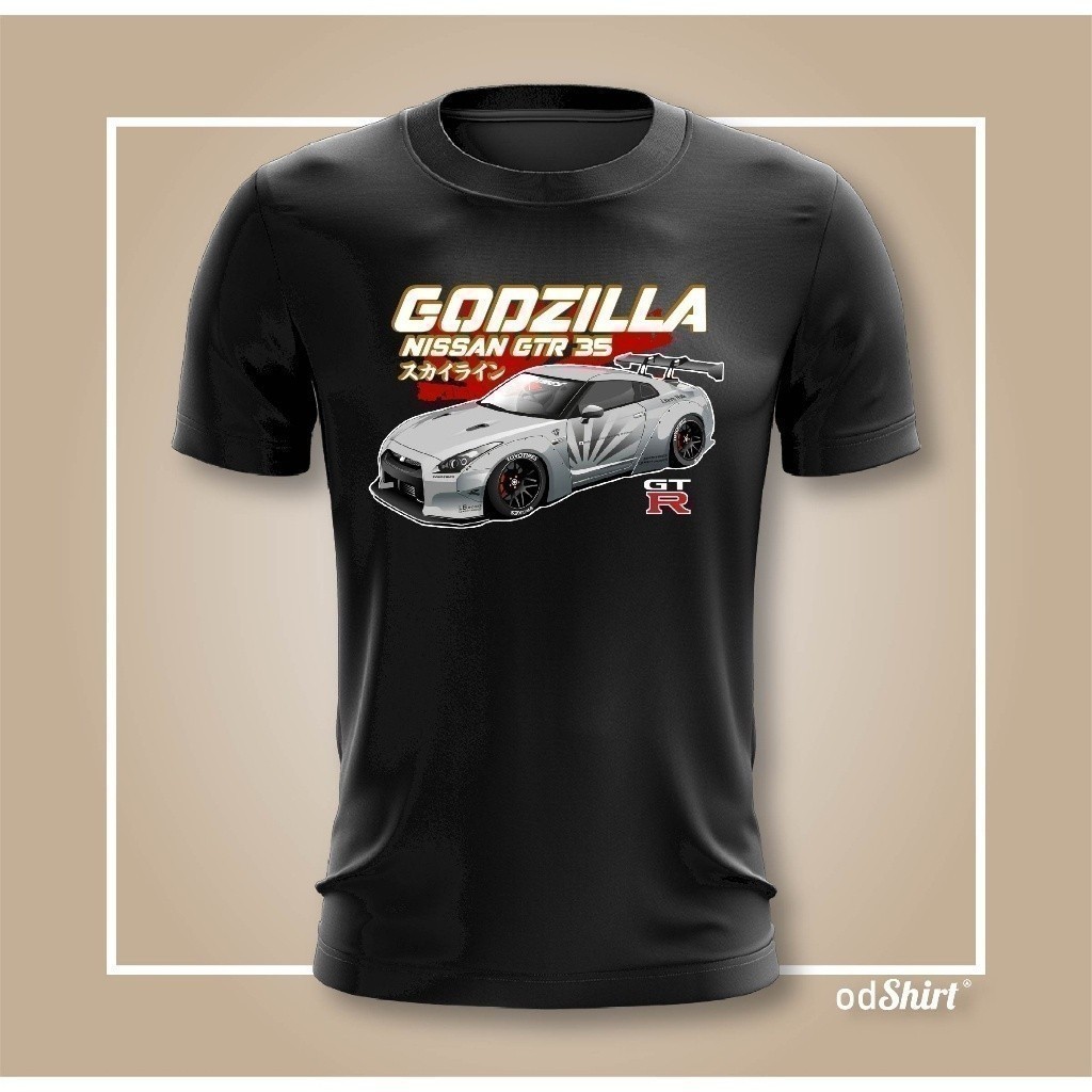 OdshirtOS GTR35 ÁO THUN BAJU MICROFIBER NISSAN GTR ÁO THUN CỔ TRÒN JERSEY