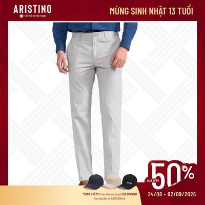 [ARISTINO x NGUYÊN KHANG] Quần kaki nam Aristino Slim Fit 98% cotton thoáng mát dày dặn AKKR05