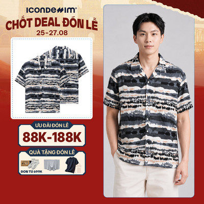 Áo Sơ Mi Nam ICONDENIM Tay Ngắn Sandstorm Form Relaxed SMID0393