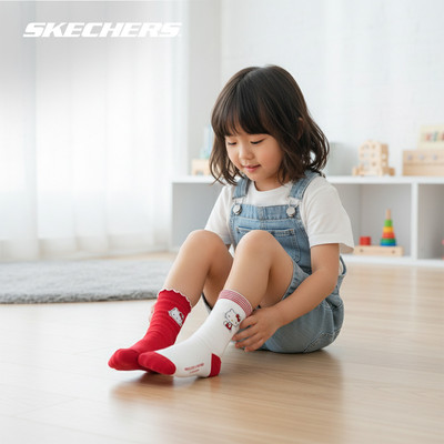Vớ Thể Thao Bé Gái Skechers Hello Kitty & My Melody Socks Vớ Cổ Trung (2 Đôi) - SL226G261-053M