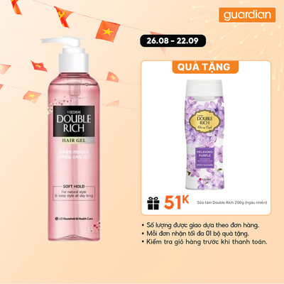 Gel Tạo Kiểu Tóc Giữ Nếp Tóc Nhẹ Nhàng, Tự Nhiên Double Rich Hair Gel 250ml | Guardian Việt Nam