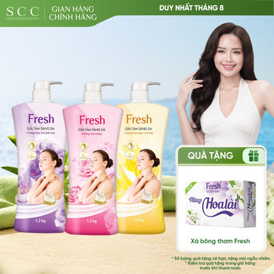 Sữa Tắm Sáng Da FRESH Hương Hoa Hồng / Ngọc Lan Tây / Hoa Tử Linh Lan Chai 1.2kg