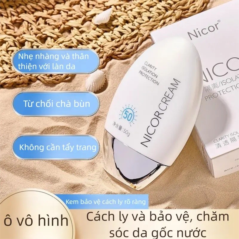 Nicor Kem chống nắng SPF 50+ mỏng nhẹ, không bết dính – Da thoáng cả ngày kem chống nắng nicor cream