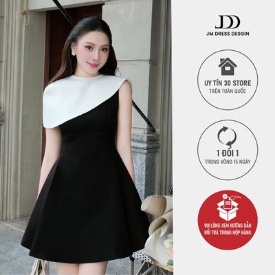 Đầm Lệch Vai Xếp Ly Phối Choàng Rời 1P01.2506K, Đầm Tiểu Thư Sang Trọng Dự Tiệc, Váy Đi Tiệc Cưới, Váy Sự Kiện By JM