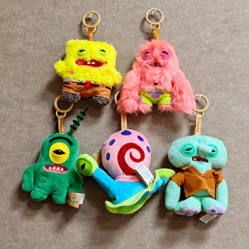 FUGGLER SpongeBob SquarePants Móc khóa sang trọng quái vật xấu xí – Túi đựng búp bê mềm 5 Inch Charm