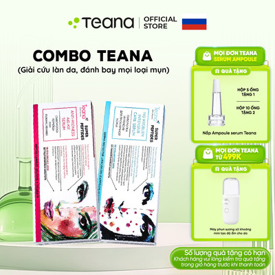 Combo Serum PEPTIDES TEANA Anti-redness & No problem giải cứu làn da, đánh bay mọi loại mụn 2ml (5 ống/10 ống)