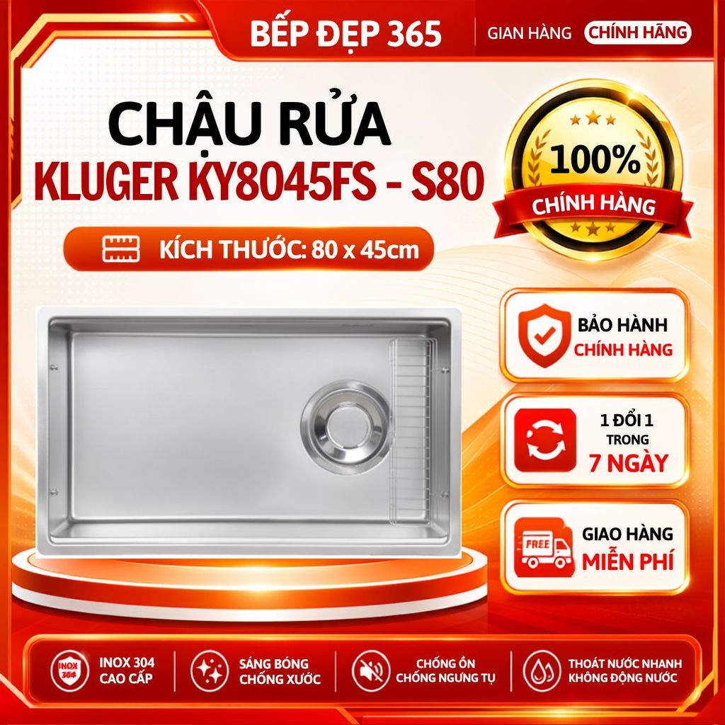 Chậu rửa bát Kluger KY8045FS – S80 | Hàng chính hãng