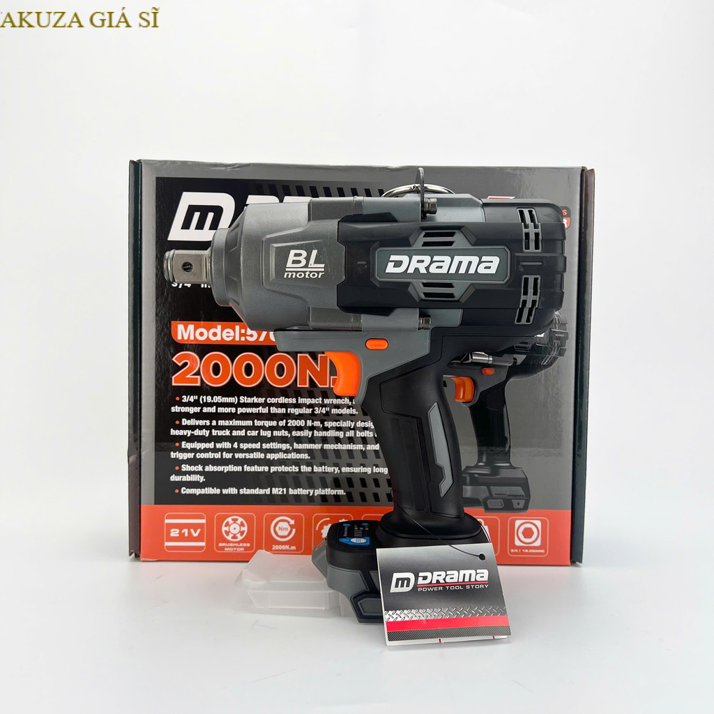 Thân Máy Siết Bulong DRAMA-2000 Makita New Lực Siết 2000n.m Động Cơ Không Chổi Than AKUZA GIÁ SĨ
