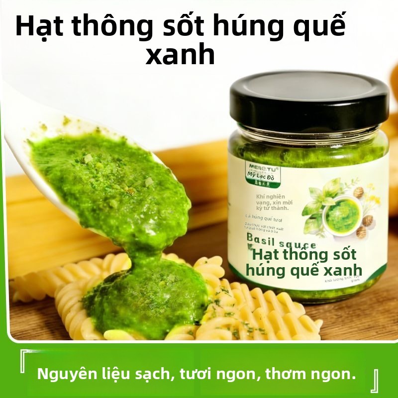 Nước sốt pesto húng quế hạt thông tươi ăn bít tết pizza salad mì Ý chuẩn vị Âu nhẹ nhàng bán chạy gi