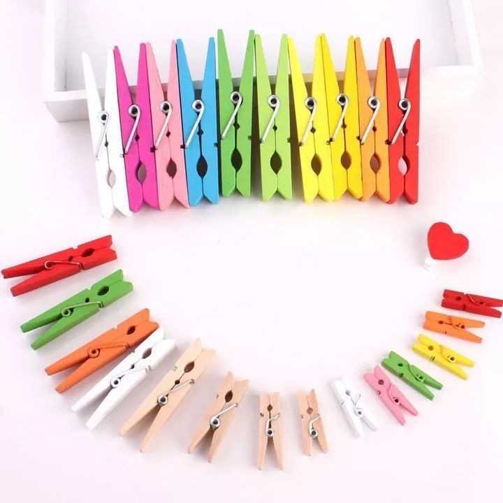 50 Kẹp Gỗ Treo Ảnh Trang Trí - Kẹp Mini Dài 3.5cm | Phụ Kiện Decor Handmade, Treo Ảnh, Dán Tường