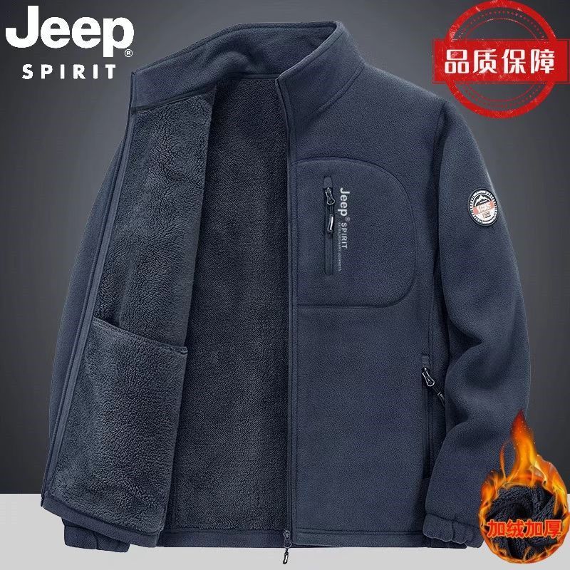 JEEP Áo khoác nỉ nam Jeep, áo khoác nỉ nam, áo khoác mùa thu đông mới, áo cardigan dày cho nam
