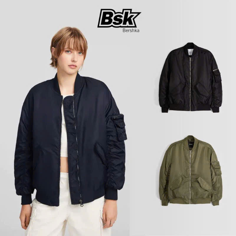Áo phao bomber nu nam chần bông B.S.K chống nước D7825