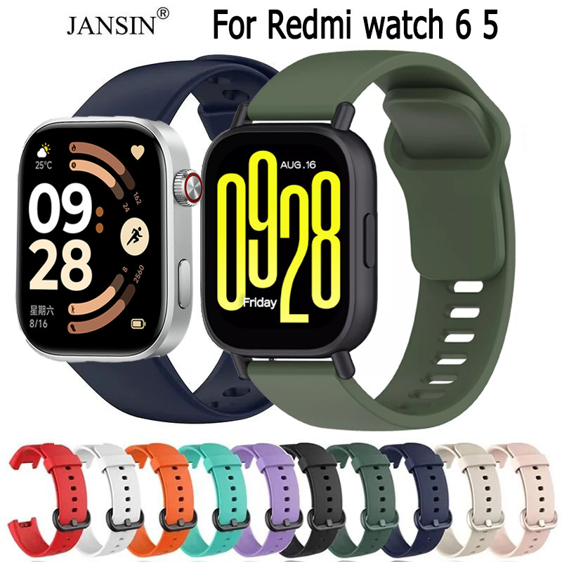 Jansin Dây đeo đồng hồ thông minh từ silicon cho xiaomi redmi watch 6 active 6 lite redmi watch 5 ac