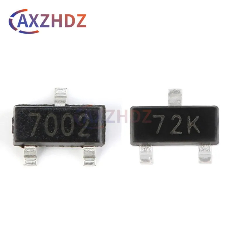 100 CÁI 2N7002 2N7002K LT1G 7002 702 72K 12W LWW L2N7002KLT1G RK SOT-23 60V 340mA 115mA SMD N-kênh M