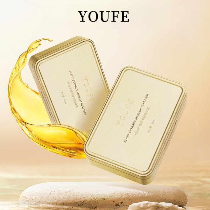 YOUFE Plant Extract Cleansing Balm Hộp kim loại vàng 85ml Facial Cleansing Solid Paste Hộp đựng chăm