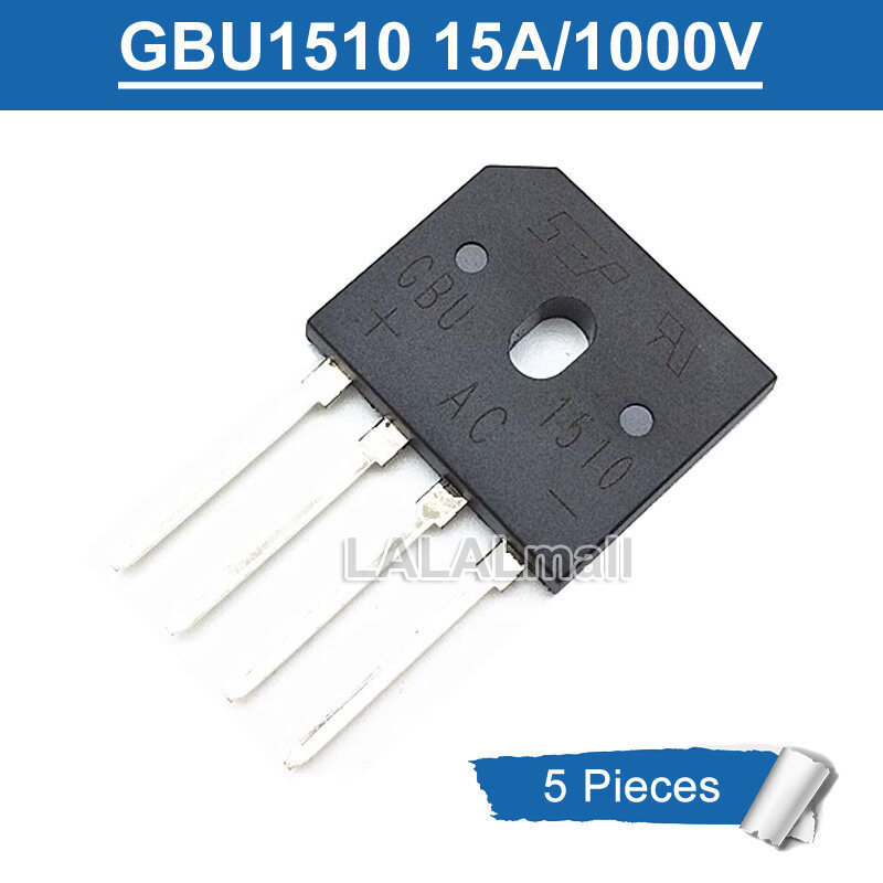 5 chiếc GBU1510 GBU 1510 15A / 1000V Bộ chỉnh lưu cầu mới nguyên bản