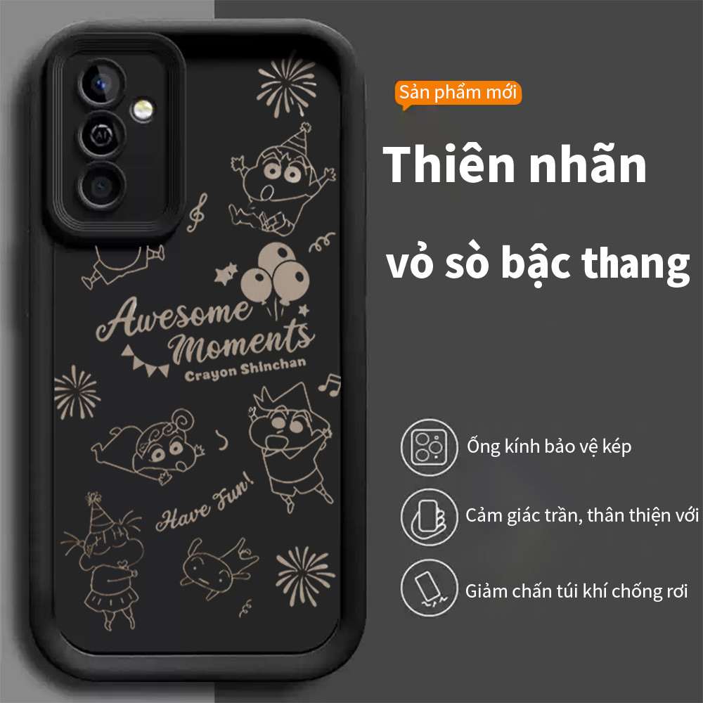 Ốp lưng Samsung Crayon Shinchan Awesome Moments chống sốc.Hỗ trợA03S,A06,A12,A55,A13,A15,A23,M12,A51