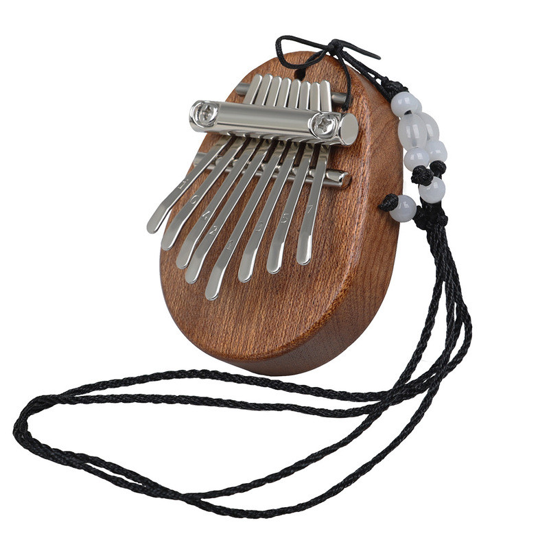 Gỗ Hình Bầu Dục 8Tone Mini Ngón Tay Cái Piano Gỗ gụ Ngón Tay Piano Di Động Kalimba Kalimba