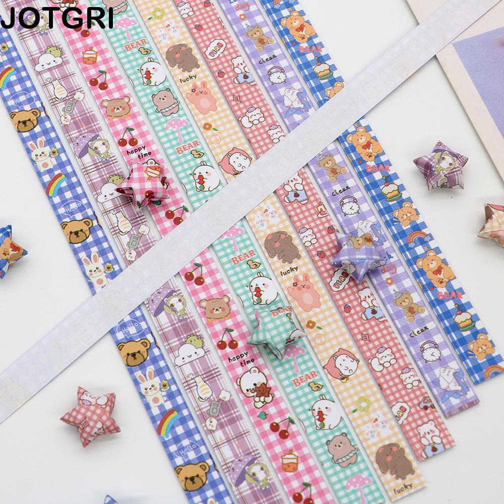 JOTGRI Origami Stars Paper, Star Paper Strips Handmade Star Folding Paper, Kawaii Delicacy Paper Cra