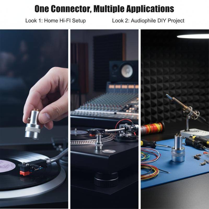 PeaceShells Tiêu Chuẩn SME Tonearm Connector 4 Pin Chính Xác Cắm Adapter Qui Change Cho Vinyl DJ Thi