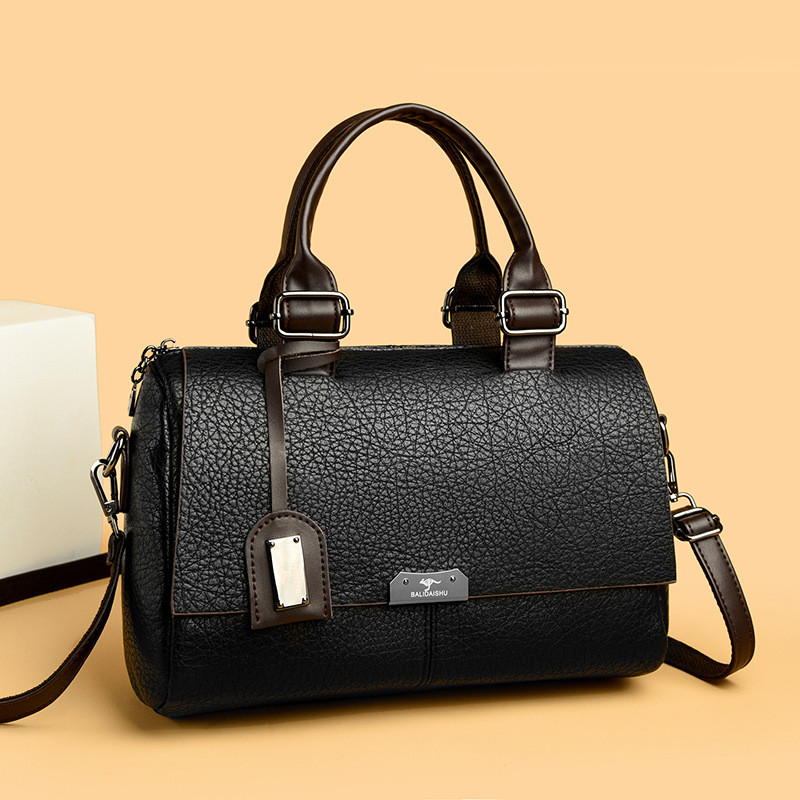 New Boston women's bag, large-capacity crossbody bag, multifunctional vintage large-capacity handbag