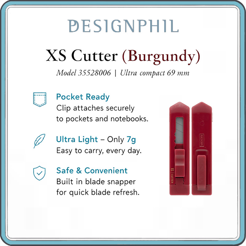 MIDORI XS Compact Utility Cutter Knife with Pocket Clip, Replaceable Blade, Ultra Lightweight Mini B