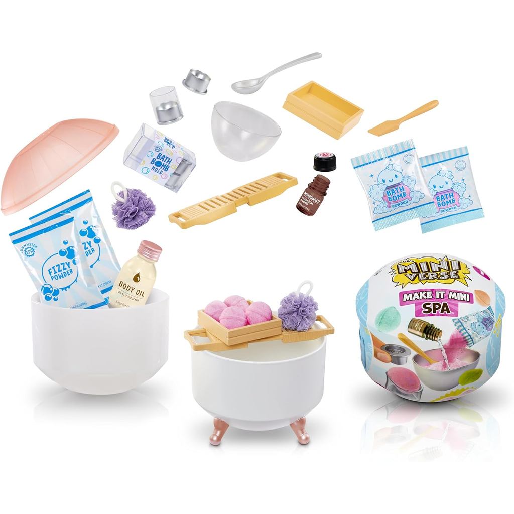 MGA Miniverse Make It Mini Spa Mystery Blind Ball DIY Real Working Bomb Soap Sugar Scrub Thơm Collec