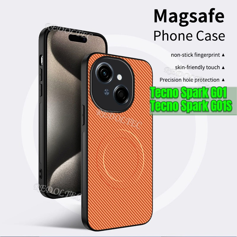 Tecno Spark GO 1 GO1S Da Chống Sốc Họa Tiết Sợi Carbon Vỏ Từ Tính Tecno Spark GO 1S GO1 S GO1S Vỏ Đi