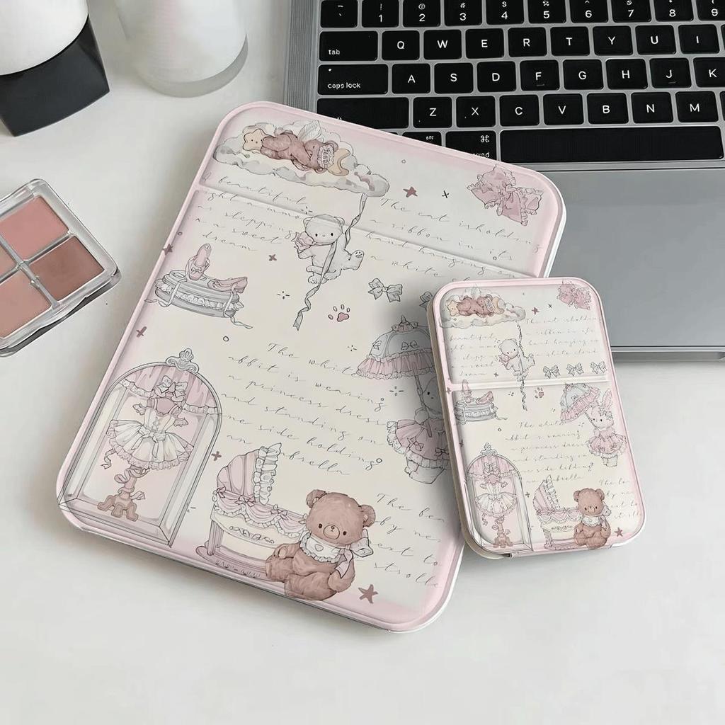 Vintage Letter Floral Foldable Pocket Mirror Slim Portable Ladies Commute Mirror