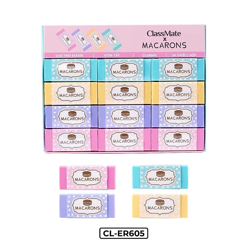 Gôm Tẩy Bút Chì CLASSMATE, Cục Tẩy Chì Nano In Hình Macarons Chất Liệu An Toàn, Tẩy Sạch, Ít Vụn CL-