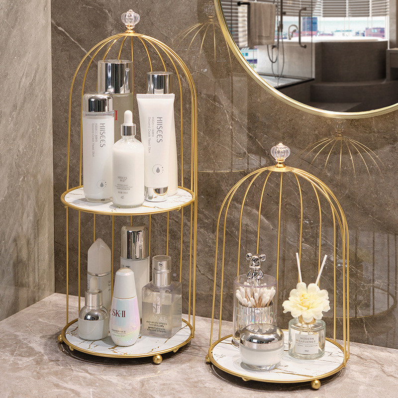 Preferred#[Strict Selection]Bathroom, kitchen, toilet, trendy birdcage-style shelf, desktop multi-la