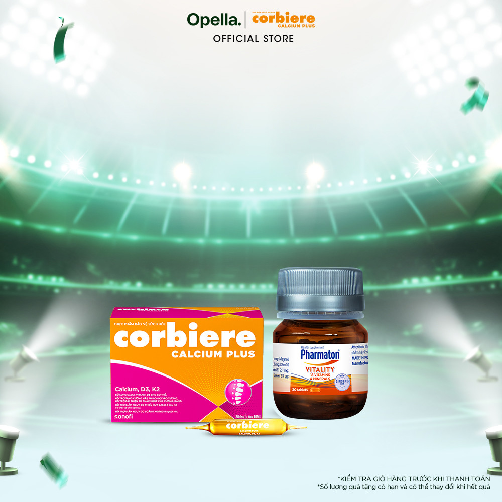 Bộ 1 Thực Phẩm Bảo Vệ Sức Khỏe Pharmaton Vitality + 1 Thực phẩm bảo vệ sức khỏe Corbiere Calcium Plu