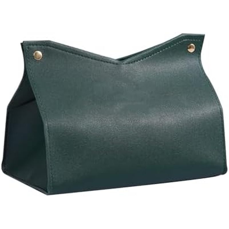 1PCS PU Leather Tissue Box Cover, Rectangle Facial Paper Organizer Dispenser, Modern Tissue Case Hol