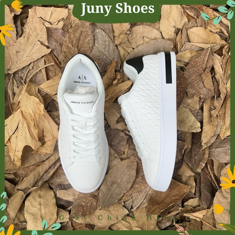 Giày Sneaker Armani Exchange Nam Trắng Đế Đen – Logo Nổi A|X – Hàng Chính Hãng