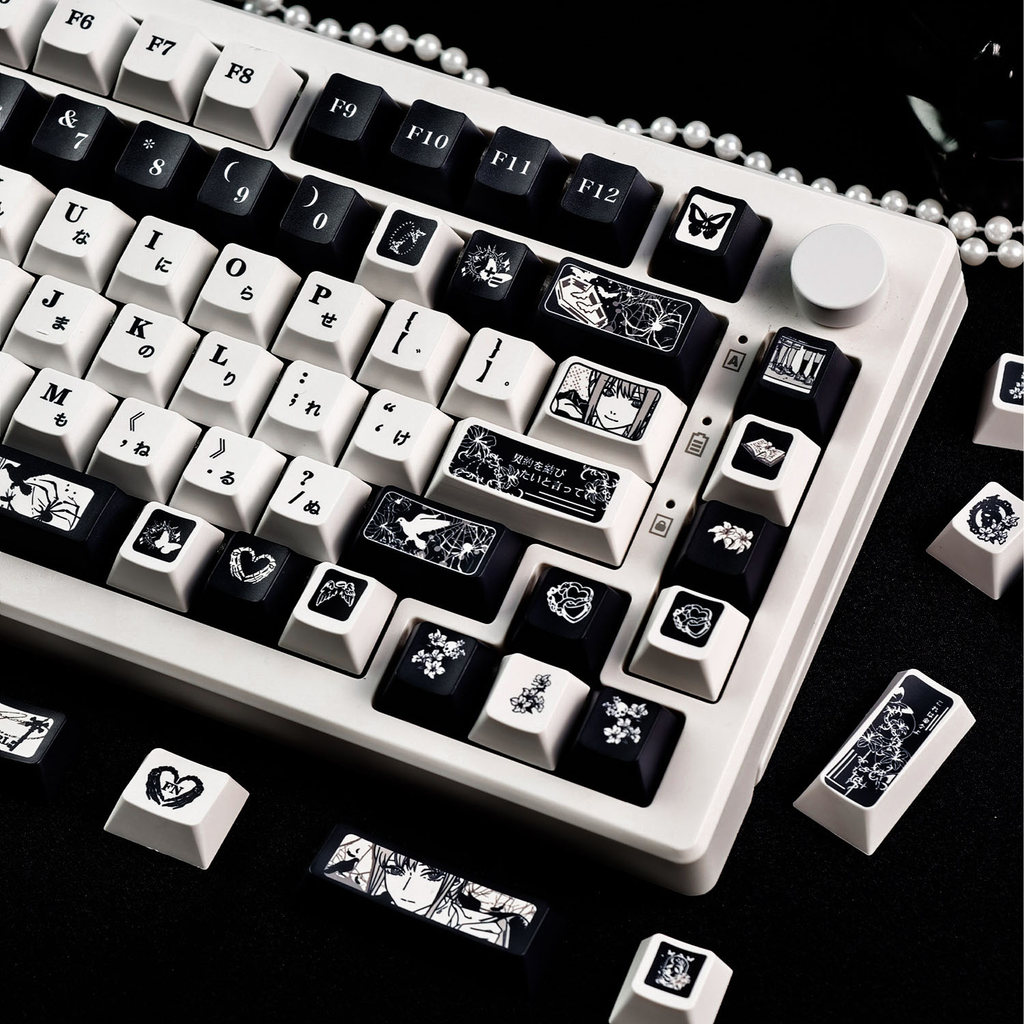 MAIMOOO Cưa Xích Man Makima Keycap 120 Phím Cherry / MOA Profile PBT Dye Thăng Hoa Wooting Aula F75 