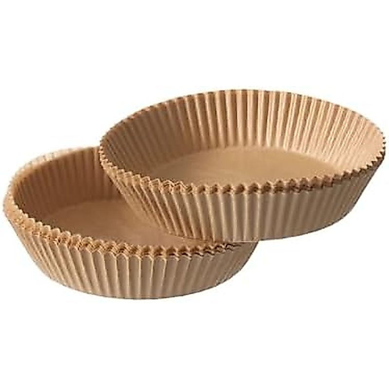 Air Fryer Liners Disposable Round. 50pcs Virgin Pulp Parchment Paper for 4qt-6qt Air Fryer. Food Gra