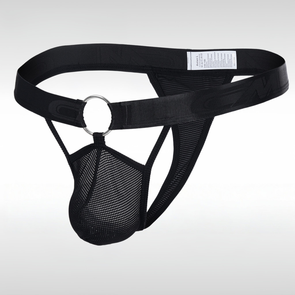 CLEVER-MENMODE Nam Lưới Thông Quần Lót Bikini Gợi Cảm Quần Lót Đen Trắng