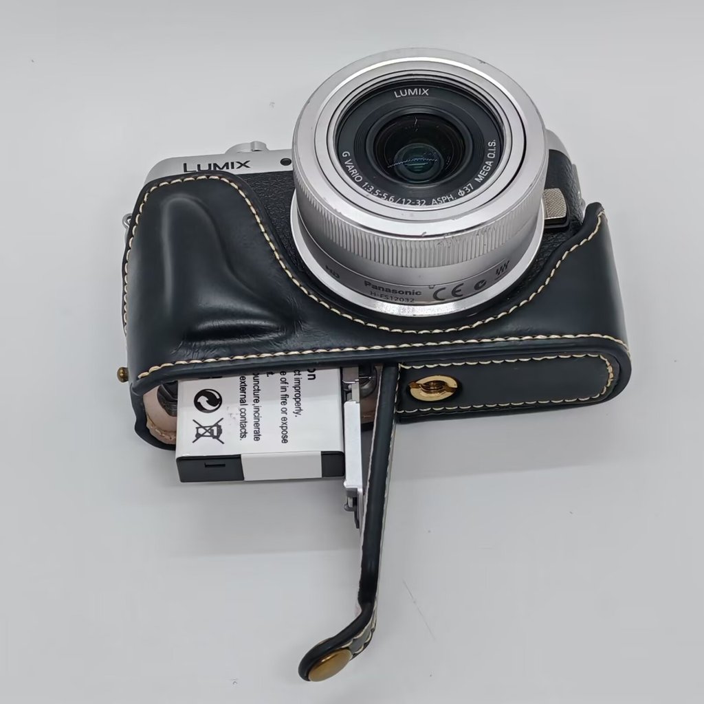 Máy ảnh da PU Half Case Grip cho máy ảnh Panasonic Lumix GF10 GF9 GF8 GF7