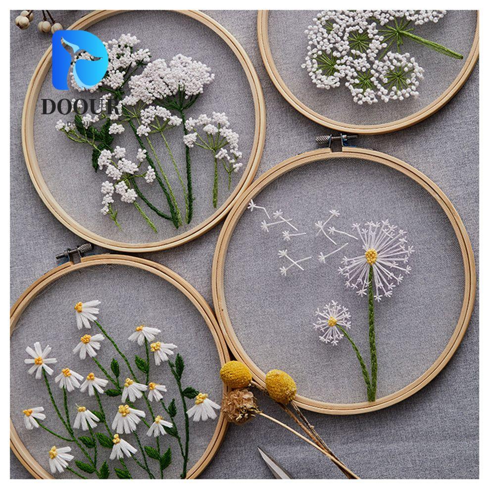Bộ thêu DOOURPH DIY Bồ công anh Needlework Lưới hoa Paintin