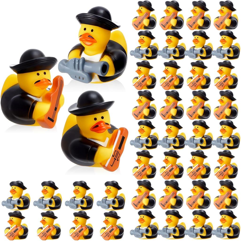DEEKIN 24 Chiếc Vịt Cao Su Mexico Số Lượng Lớn 2 Inch Mariachi Ban Nhạc Họa Tiết Vịt Cao Su Cho Cinc