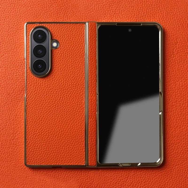 Ốp Da Thật Chính Hãng Vải Lanh Cho Samsung Galaxy Z Fold 7 6 5 4 3 Fold7/5/6 Vỏ Điện Thoại Bao Gấp4 