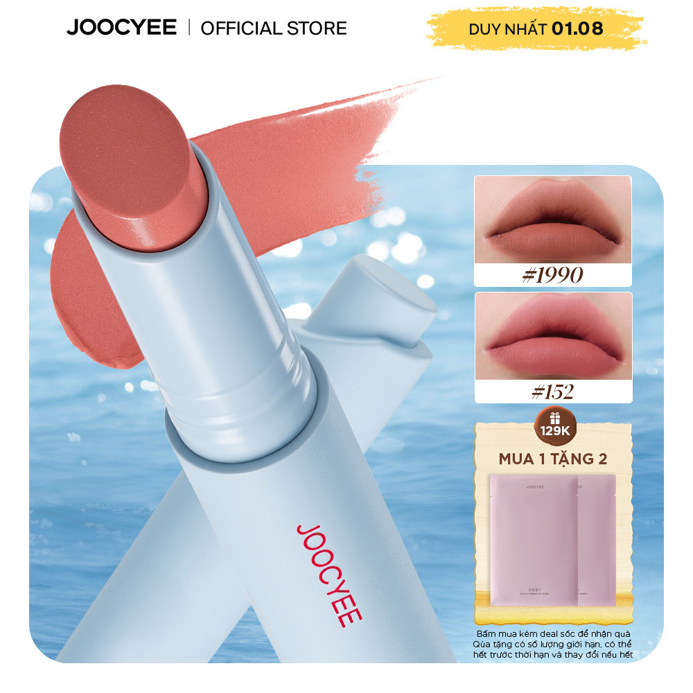 Son lì JOOCYEE Velvet Rouge dạng thỏi mịn lì lâu trôi bền màu 3g - DEAL SỐC
