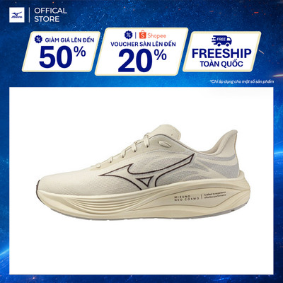 Giày Chạy Bộ Unisex Mizuno NEO Cosmo - Trắng Nâu Kem - J1GC251333