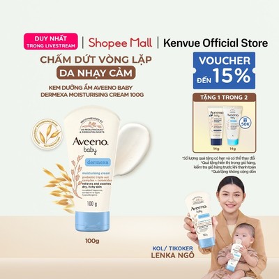 [LIVE] Kem Dưỡng Ẩm Cho Bé Aveeno Baby Giúp Làm Dịu Da Bị Chàm Dermexa Moisturising Cream 100g