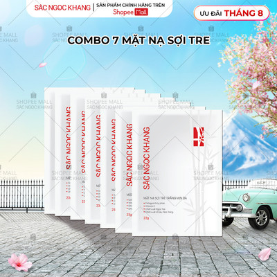 [7 miếng] Mặt Nạ Sợi Tre Trắng Mịn Da Sắc Ngọc Khang 25g