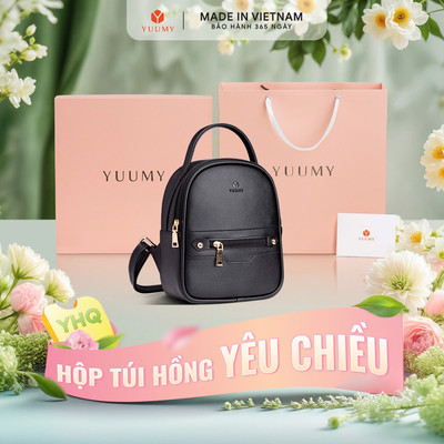 Bộ hộp quà YUUMY (Balo nữ YUUMY YBA25 + Hộp quà YHQ2 + Túi giấy YTG2 + Túi rút BVR3838 + Thiệp cảm ơn YBT1)