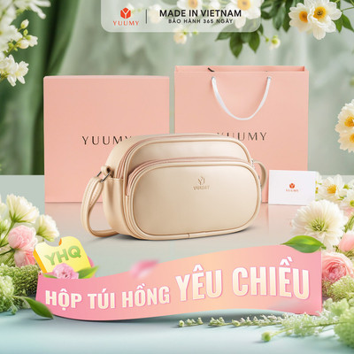 Bộ hộp quà YUUMY (Túi đeo chéo nữ YUUMY YN330 + Hộp quà YHQ2 + Túi giấy YTG2 + Túi rút BVR3838 + Thiệp cảm ơn YBT1)