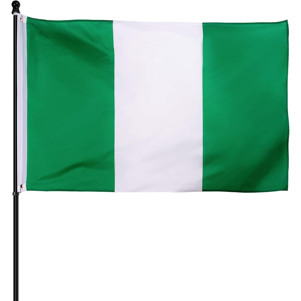 Cờ DANF Nigeria 3x5 Ft Polyester dày | Chống phai màu, Grommets bằng đồng thau, tiêu đề vải Biểu ngữ